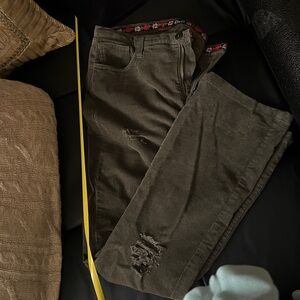 💕🍭🦊Dolce Gabbana Olive green Distressed Corduroy Pants